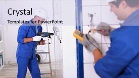  Presentation with electricians - Presentation enhanced with  background and a  colored foreground