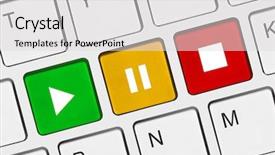  Presentation with computer keyboard and mouse - Presentation with rewind - computer keyboard with play background and a light gray colored foreground