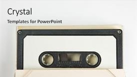  Presentation with cassette - Beautiful slide set featuring rewind - early 70's cassette tape backdrop and a white colored foreground