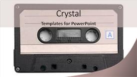  Presentation with cassette - Amazing PPT theme having rewind - old audio cassette isolated backdrop and a soft green colored foreground
