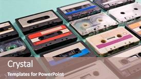  Presentation with audio - Cool new theme with rewind - set of old audio cassettes backdrop and a coral colored foreground