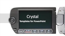  Presentation with transparen virtural screen - Beautiful presentation theme featuring rewinding movie - camcorder lcd display screen backdrop and a wine colored foreground