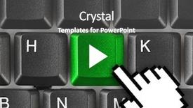  Presentation with play - PPT theme having rewinding movie - computer keyboard with play key background and a dark gray colored foreground