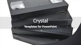  Presentation with medical pill medicine white blue - Beautiful PPT theme featuring rewinding movie - pile of vhs cassettes isolated backdrop and a dark gray colored foreground