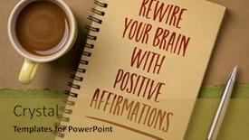  Presentation with brain development - Colorful slide deck enhanced with rewire-your-brain-with-positive backdrop and a gold colored foreground