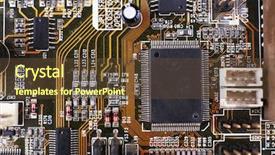  Presentation with computer motherboard - PPT theme having rework - computer motherboard macro view background and a  colored foreground