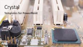  Presentation with computer motherboard - PPT layouts featuring rework - computer motherboard macro view background and a lemonade colored foreground