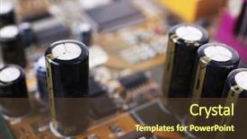  Presentation with computer motherboard - Cool new PPT theme with rework - computer motherboard macro view backdrop and a tawny brown colored foreground