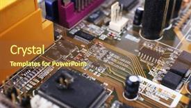  Presentation with motherboard - PPT theme consisting of rework - computer motherboard macro view background and a tawny brown colored foreground