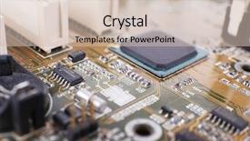  Presentation with computer motherboard - PPT layouts consisting of rework - computer motherboard macro view background and a  colored foreground