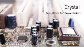  Presentation with computer motherboard - Amazing presentation design having rework - computer motherboard on white background backdrop and a white colored foreground