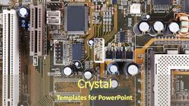  Presentation with motherboard - Amazing slide deck having rework - motherboard macro view backdrop and a violet colored foreground