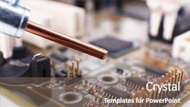  Presentation with motherboard - Colorful PPT layouts enhanced with rework - motherboard repairing on white background backdrop and a violet colored foreground