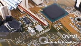  Presentation with computer motherboard - PPT theme with rework - repairing of computer motherboard macro background and a  colored foreground