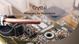  Presentation with computer motherboard - Audience pleasing theme consisting of rework - repairing of computer motherboard macro backdrop and a  colored foreground