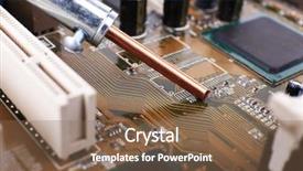  Presentation with computer motherboard - Colorful presentation design enhanced with rework - repairing of computer motherboard macro backdrop and a violet colored foreground