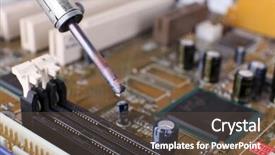  Presentation with motherboard - Presentation theme enhanced with rework - repairing of motherboard macro view background and a tawny brown colored foreground
