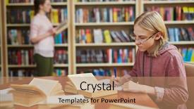  Presentation with college - PPT layouts enhanced with rewrite - guy in college library background and a  colored foreground