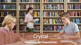  Presentation with school kids reading books - Colorful slide deck enhanced with rewrite - two guys reading books backdrop and a  colored foreground