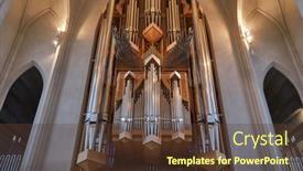  Presentation with pipes - PPT theme having reykjavik-iceland-may-05-2018 background and a tawny brown colored foreground