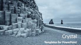  Presentation with beach rocks - Colorful presentation theme enhanced with reynisfjara beach iceland sudurland europe backdrop and a seafoam green colored foreground