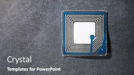  Presentation with metal - Beautiful slide set featuring rfid-tag-on-a-metal backdrop and a gray colored foreground