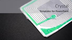  Presentation with rfid cards - PPT theme consisting of rfid-tag-on-a-table background and a light gray colored foreground