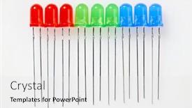  Presentation with diodes - Slide deck having rgb color diodes closeup - electronic background and a white colored foreground
