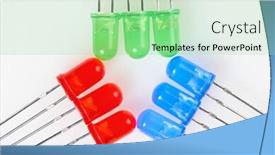  Presentation with diodes - Presentation design enhanced with rgb color diodes closeup - electronic background and a mint green colored foreground