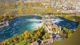  Presentation with europe - Presentation theme having rheinfall-the-biggest-waterfall background and a coral colored foreground