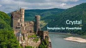  Presentation with castle - Slides featuring rheinstein castle at rhine valley background and a ocean colored foreground