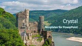  Presentation with castle - Colorful theme enhanced with rheinstein castle at rhine valley backdrop and a ocean colored foreground