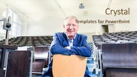  Presentation with professor - Theme having rhetoric - college professor giving lecture background and a cream colored foreground