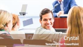  Presentation with college students - Slides consisting of discourse - college professor giving lecture background and a coral colored foreground