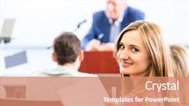  Presentation with college students - Colorful slides enhanced with discourse - college professor giving lecture backdrop and a coral colored foreground