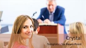  Presentation with african american college students - Audience pleasing presentation consisting of discourse - college professor giving lecture backdrop and a coral colored foreground