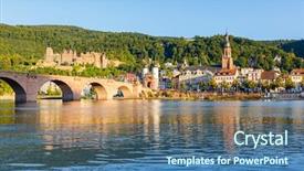  Presentation with bridge - Colorful PPT theme enhanced with rhine - bridge in heidelberg germany backdrop and a ocean colored foreground