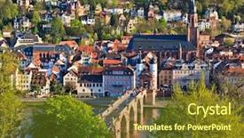  Presentation with spring of water - Audience pleasing theme consisting of rhine river - heidelberg at spring germany backdrop and a tawny brown colored foreground