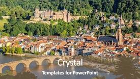  Presentation with summer - Amazing presentation design having rhine river - view on heidelberg at summer backdrop and a coral colored foreground