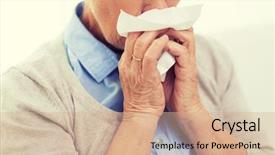  Presentation with home health care - Audience pleasing slide deck consisting of rhinitis - health care flu hygiene age backdrop and a coral colored foreground