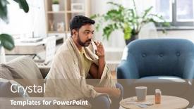  Presentation with nasal medicine - Audience pleasing slides consisting of rhinitis-medicine-and-healthcare-concept backdrop and a coral colored foreground