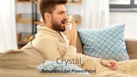  Presentation with spray - Slide deck enhanced with rhinitis-medicine-and-healthcare-concept background and a coral colored foreground