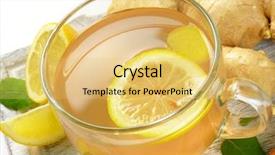  Presentation with tea cup - Cool new slide deck with rhizome - detail of cup of ginger backdrop and a yellow colored foreground