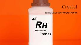  Presentation with chemical plastic - PPT layouts featuring rhodium-rh-chemical-element background and a gold colored foreground
