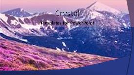  Presentation with purple flowers - Slide deck having rhododendron-flowers-covered-mountains-meadow background and a lemonade colored foreground