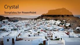  Presentation with sunset - Audience pleasing presentation consisting of rhodos - lindos at sunset rhodes greece backdrop and a  colored foreground