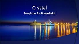  Presentation with windmills - PPT layouts enhanced with rhodos - windmills at mandraki harbour background and a navy blue colored foreground