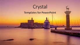  Presentation with windmills - Cool new PPT theme with rhodos - windmills at mandraki harbour backdrop and a lemonade colored foreground