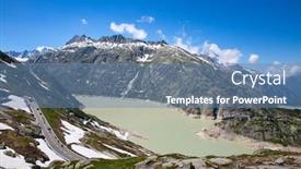  Presentation with global warming - Colorful presentation enhanced with rhone-glacier-source-of-rhone backdrop and a teal colored foreground