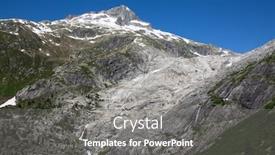  Presentation with global warming - PPT theme having rhone-glacier-source-of-rhone background and a gray colored foreground